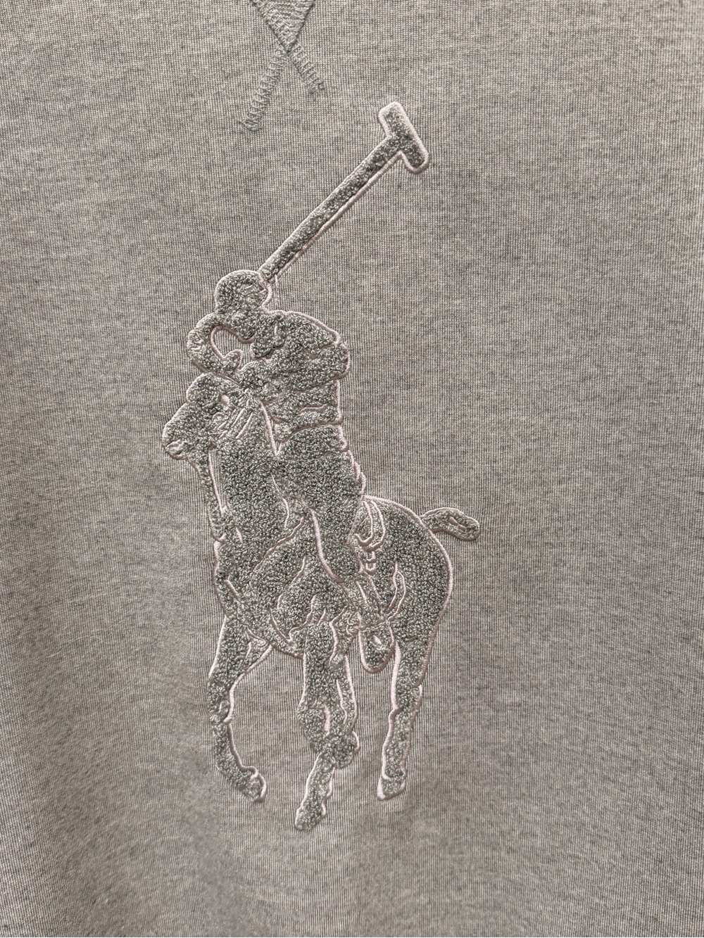 Ralph Lauren Gray Crewneck Sweatshirt with Embroidered Polo Player - Picture 2 of 5